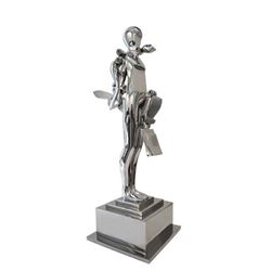 Ernest Tino Trova, Study for Falling Man (Overhead Figure), Stainless Steel Sculpture