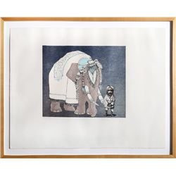 Charles Bragg, Elephant Man, Aquatint Etching, dedicated to Bernie Madoff