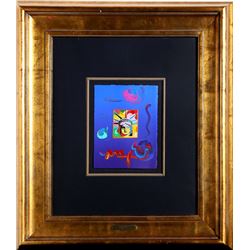 Peter Max, Liberty Head, Acrylic and Collage Painting