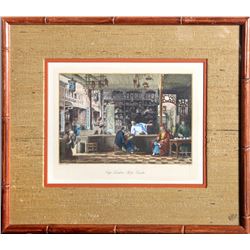 Thomas Allom, Cap-Vender's Shop - Canton, Lithograph