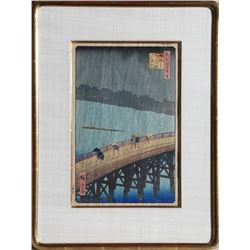 Utagawa Hiroshige, Sudden Shower at Ohashi Bridge, Woodblock