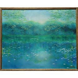 John DeKay, Sunlight on Water, Oil Painting