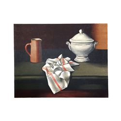 Georges Rohner, Still Life with Towel, Tureen and Pitcher, Lithograph