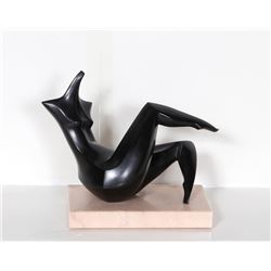 Isaac Kahn, Reclining Woman, Bronze Sculpture
