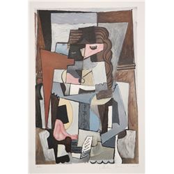 Pablo Picasso, Femme au Corset Tesant un Livre, Lithograph