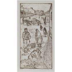 Jack Bilander, Shtetl 2, Etching