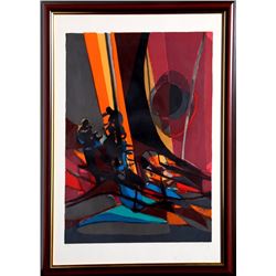 Marcel Mouly, Sailing in the Night, Lithograph