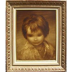 Alfred Sussi, Portrait of a Girl, Oil Painting