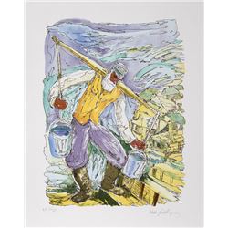 Chaim Goldberg, Water Carrier, Lithograph