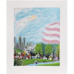 Kay Ameche, America Light of the World, Serigraph