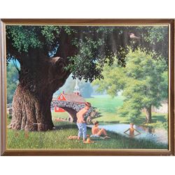 Paul Detlefsen, The Swimming Hole, Lithograph