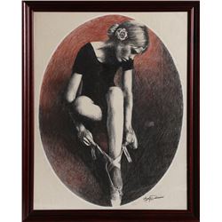 Ari Harpaz, Ballet Dancer, Pastel Drawing