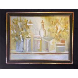 Susan Pear Meisel, Still Life with Bottles, Oil Painting