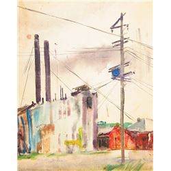 Marshall Goodman, Industry II, Watercolor Painting