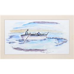 Winthrop Neilson, Positano (Row Boat), Watercolor Painting