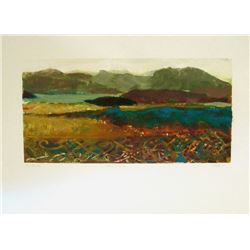 Valerie Hird, Moors Scotland II, Monotype and Oil Painting