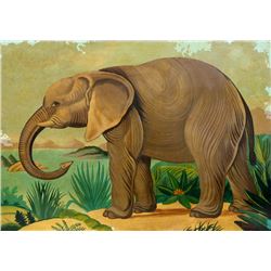 William Skilling, Elephant, Oil Painting