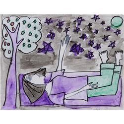 Kyu Sun Ariola, Stars (1000), Watercolor Painting