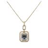 Image 1 : 14KT Yellow Gold 3.60ct Aquamarine and Diamond Pendant With Chain