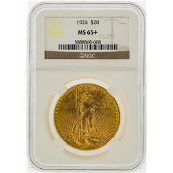 1924 $20 St. Gaudens Double Eagle Gold Coin NGC MS65+