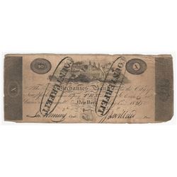 1821 The Mechanics Bank Counterfeit Obsolete Note