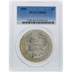 1888 $1 Morgan Silver Dollar PCGS Graded MS64