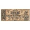 Image 1 : 1800s $5 The New Orleans Canal & Banking Company Note