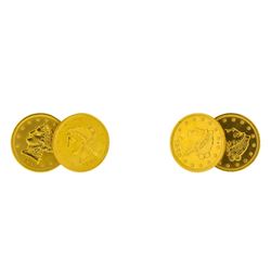 $2 1/2 Liberty Head Quarter Eagle Gold Coin Cufflinks