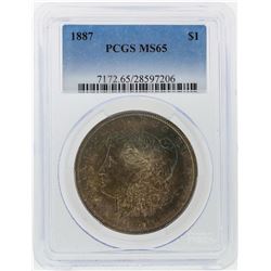 1887 $1 Morgan Silver Dollar PCGS Graded MS65