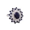 Image 1 : 14KT White Gold 5.43ctw Sapphire and Diamond Ring