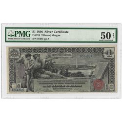 1896 $1 Silver Certificate Educational Note PMG Graded AU50 EPQ
