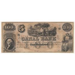 1800s $100 The New Orleans Canal & Banking Company Note