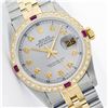 Image 1 : Mens Rolex Two Tone Ruby and Diamond Datejust Wristwatch