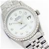 Image 1 : Mens Rolex Stainless Steel Mother Of Pearl Diamond Datejust Wristwatch