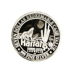Harrahs Casino Hotel $7 Casino Gaming Token .999 Silver Limited Edition