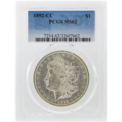1892-CC $1 Morgan Silver Dollar Coin PCGS Graded MS62
