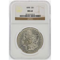 1890 $1 Morgan Silver Dollar NGC Graded MS62