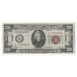 1934A $20 Federal Reserve Emergency Hawaii Note