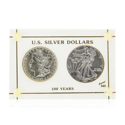 1897 $1 Morgan Silver Dollar & 1997 $1 American Silver Eagle Coin Set