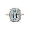 Image 2 : 14KT White Gold 3.95ct Aquamarine and Diamond Ring