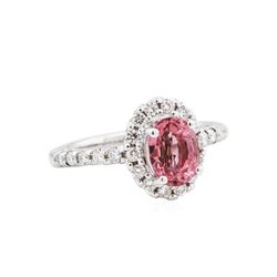 14KT White Gold 1.70ct Pink Tourmaline and Diamond Ring