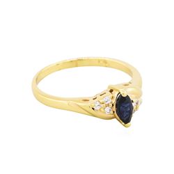 14KT Yellow Gold .50ct Marquise Sapphire and Diamond Ring