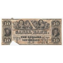 1846 $10 Canal Bank New Orleans Obsolete Bank Note