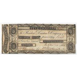 1806 $5 The President Directors & Company Obsolete Bank Note