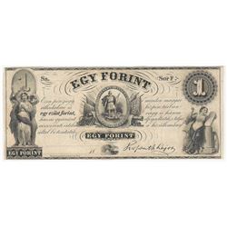 1800s $1 Egy Forint Obsolete Bank Note