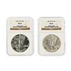 Image 1 : Set of (2) 1986-1987 $1 Silver Eagle Coins NGC Graded MS69