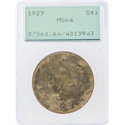 1923 $1 Peace Silver Dollar Coin PCGS MS64