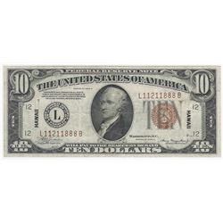 1934A $10 Federal Reserve Emergency Hawaii Note
