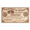 Image 1 : 1863 15 Cents W.H. Cooper & Co. Bankers Obsolete Note