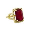 Image 1 : 14KT Yellow Gold 12.73ct Ruby and Diamond Ring